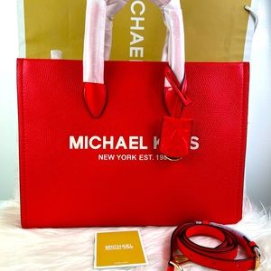 Michael Kors Mirella Medium Pebbled Leather Tote Bag